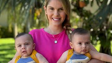 A modelo Bárbara Evans com os filhos gêmeos - Reprodução/Instagram