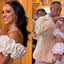 Bruna Biancardi e Neymar Jr no batizado da filha