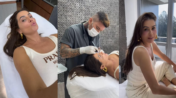 Deborah Secco durante procedimento que usa técnica da tatuagem - Reprodução/Instagram