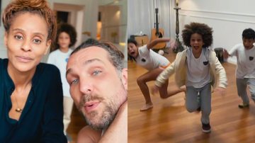 Igor Rickli e Aline Wirley se emocionam ao reencontrar os três filhos - Reprodução/Instagram