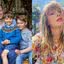 Montagem Príncipe William com os filhos e Taylor Swift