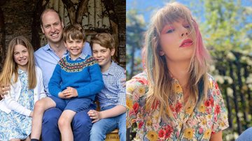 Montagem Príncipe William com os filhos e Taylor Swift - Foto: Reprodução/Instagram