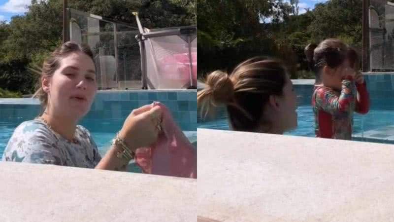 Virginia se diverte ao ver Maria Alice caindo na piscina - Reprodução/Instagram