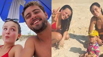 Larissa Manoela foi à praia com Eike Duarte e a família do ator - Reprodução Instagram