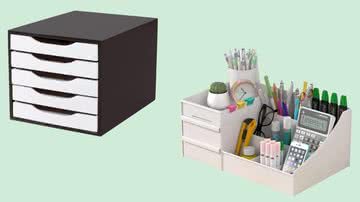 Organizador de mesa, prendedor de papel e outros itens para manter a rotina de trabalho organizada - Reprodução/Amazon