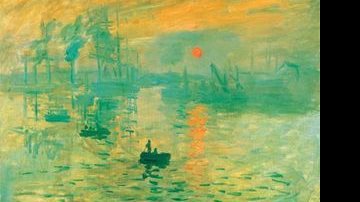 Impressão: Sol Nascente, óleo sobre tela (48 x 63 cm), de 1873: pinceladas soltas na visão do amanhecer. Museu Marmottan, Paris. - ARQUIVO ALPHABETUM