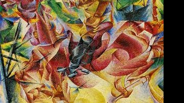 Elasticidade, óleo sobre tela (100 x 100 cm), de 1912: movimento e força no cavalo e no cavaleiro multifacetados. Coleção Ricardo Jucker, Milão, Itália. - ARQUIVO ALPHABETUM