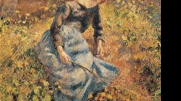 A Camponesa com Vara, óleo s/tela (81 x 64,7 cm), de 1881: a ternura da menina descansando na relva é ressaltada pelo efeito da luz, criado por pinceladas curtas. Museu d'Orsay, Paris, França. - ARQUIVO ALPHABETUM