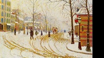 Neve, Boulevard de Clichy, Paris, óleo sobre tela (48,1 x 65,5 cm), 1886: pontos coloridos. The Minneapolis Institute of Arts (EUA). - ARQUIVO ALPHABETUM