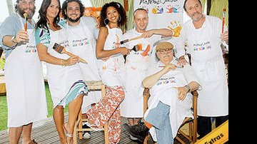 Antonio Calloni, Luiza Brunet, Michel, Sheron Menezes, Clayton, Sergio e Juarez participam do projeto Pintemos Juntos, na Ilha de CARAS