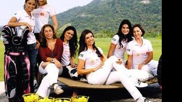 Luciele Di Camargo, Kelly Jabour, Cissa Guimarães, Franciely Freduzeski, Leila Schuster, Natália Guimarães e Nívea Maria no Banana Golf.