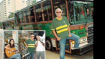 Ney passeia no ônibus Miami-Dade Transit. Na Lincoln Road, ator ouve a música de Jimena Fama e Rico Delargo na Books &amp; Books.