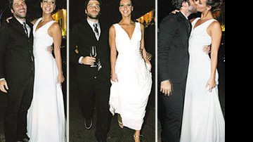 A felicidade de Camila, com vestido de Mariana Kuenerz, sem véu e grinalda; e Bruno, de terno Herchcovitch, gravata Dior e tênis All Star.