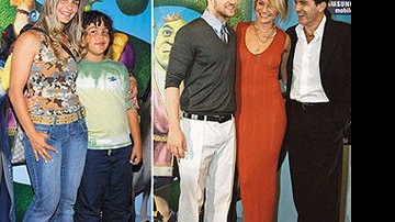 Milene e Ronald, filho de Ronaldo Nazário, na sessão em Madri. Justin Timberlake, Cameron e Antonio Banderas: dubladores