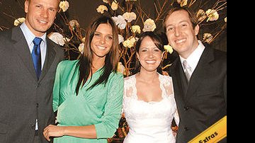 Em Gramado, os atores e namorados Rodrigo Hilbert e Fernanda Lima e os noivos, Caroline e Marcelo