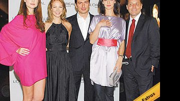 As atrizes Alinne Moraes, Paola Oliveira e Maria Fernanda Cândido, entre Mark Anthony Zammit e Alejandro Nuñez, ambos da L'Oréal