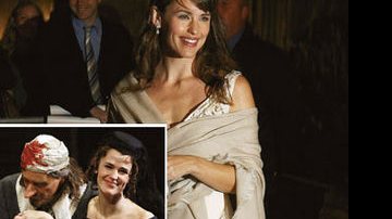 Com um vestido Oscar de la Renta, a atriz comemora no restaurante Spotlight Live, em Nova York. - Reuters