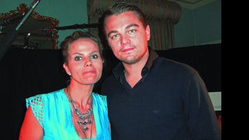 Maria Cândida com o Leonardo DiCaprio