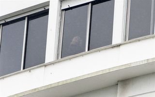 Madonna na janela do Hotel Glória - Delson Silva / AgNews