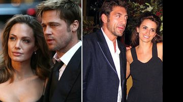 Os casais Angelina Jolie e Brad Pitt e Penelope Cruz e Javier Bardem - AFP e Reprodução