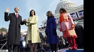 Barack Obama, Michelle Obama e as filhas, Malia e Sasha - AFP