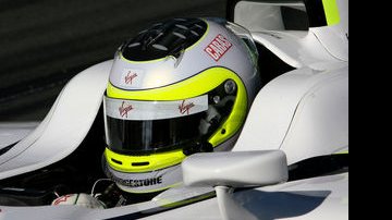 O capacete de Rubens Barrichello, com CARAS, no GP da Austrália