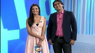 Patrícia Poeta e Zeca Camargo, apresentadores do Fantástico - TV Globo