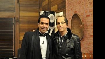Fábio Arruda e Tom Cavalcante gravam episódio de O Curral, na Record - Divulgação