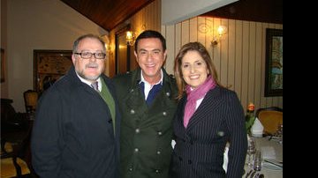 Empresário Mario Pêra, o apresentador Amaury Jr e gerente geral do Recanto das Águas, Ângela Couto - Gelson Campos