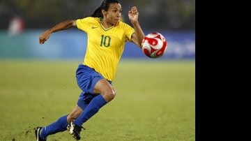Marta durante jogo da seleção brasileira de futebol - Reuters