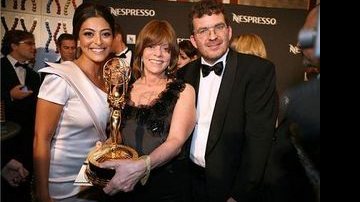 Juliana Paes, Gloria Perez e Marcos Schechtman na premiação - Luiz C. Ribeiro/TV Globo
