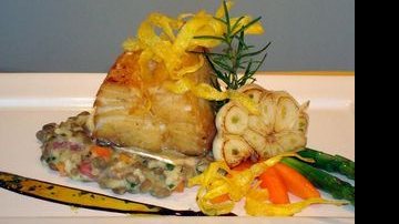 Darne de bacalhau com risoto de lentilha - Lina Colnaghi