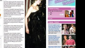 Vestido da Princesa Diana vai a leilão em Londres - Reprodução / Daily Mail