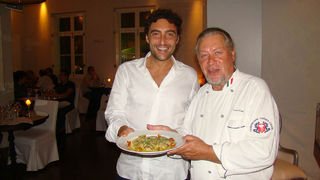 O empresário italiano Nicola Formaggio com o renomado chef italiano Luciano Boseggia - Sarah Castro