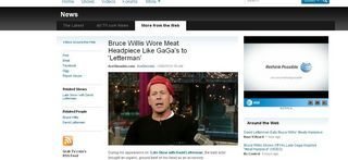 Bruce Willis vai com peruca de carne ao Late Show com David Letterman - Crédito da foto site TV.com