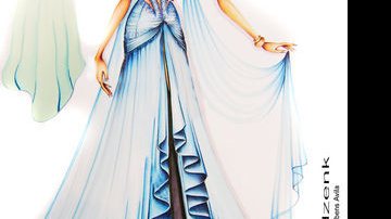 Desenho do vestido de Kamilla Salgado - Divulgação