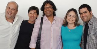 Em SP, João Ferreira, a dupla Leone & Raí (à dir.) e o jornalista Chérri Filho são recebidos por Liliane Ventura na atração da Rádio Trianon. - ASSESSORIA MÁRCIA STIVA L, CELINA GERMER, JOSEMAR ALVES, JÚLIO CÉSAR COSTA , LUKE GARCIA, RAQUEL TOTH, RENATA JUBRAN E ROGER DIPOLD