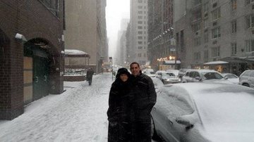 Ana Maria Braga e Marcelo Frisoni juntos em Nova York durante Réveillon - Reprodução Twitter