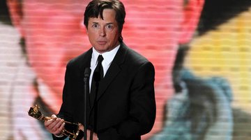 O ator Michael J. Fox durante discurso de agradecimento - Getty Images