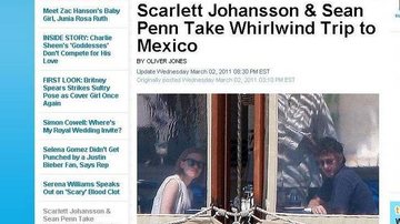 Scarlett Johansson e Sean Penn no México - Reprodução/People