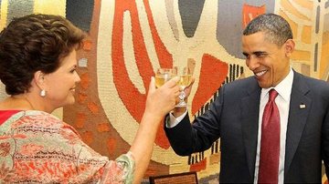Presidente Dilma Rousseff e o presidente Barack Obama, em brinde no Palácio Itamaraty - Roberto Stuckert Filho