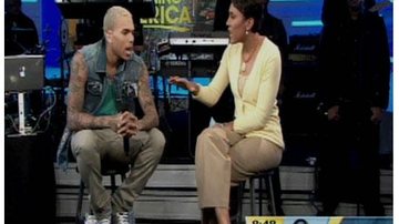 Chris Brown durante a entrevista ao programa Good Morning America - Reprodução/TMZ