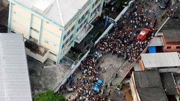 Vista aérea da escola onde atirador abriu fogo contra crianças, no Rio de Janeiro - Genilson Araújo / Agência O Globo