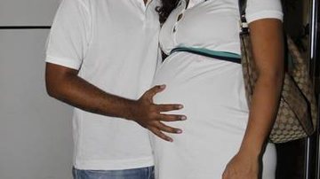 Dudu Nobre e Priscila Nobre chegando na maternidade para o nascimento de João Eduardo - Felipe Panfili/AgNews