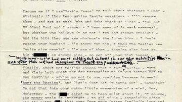 Carta escrita por John Lennon para Paul e Linda McCartney - Reprodução