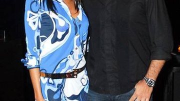 Celso Cavallini e Flávia Noronha na festa de aniversário da apresentadora