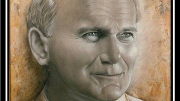 Pintura de Camasmie em homenagem ao papa João Paulo II - Reprodução