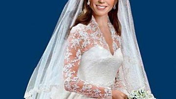 Boneca de Kate Middleton vestida de noiva - Reprodução