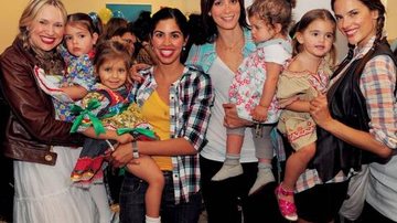 Fabiana e Victoria, Bela e Flor, Carol e Olivia, Alê e Anja na festa junina da BrazilFoundation e Brazil Child Health. - FOTOS: JAYME DE CARVALHO JR.
