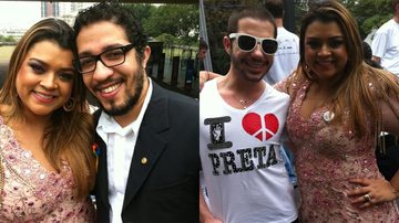 Preta Gil posa com Jean Wyllys e seu maquiador, Salmoreti, na Parada Gay - Reprodução / Twitter